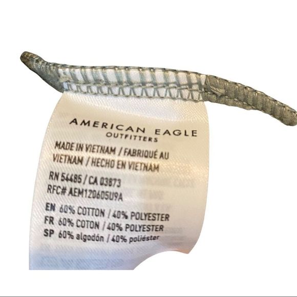 NWT American Eagle oversized Forever Cropped Turtleneck Sweatshirt green SIZE M - Picture 8 of 8